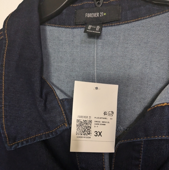 Forever 21 Plus Size Denim Jean Dress - 3X - Picture 8 of 8